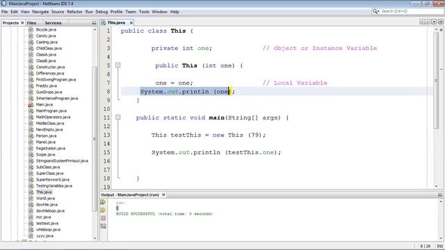Java Tutorial for Beginners - 22 - using "this" keyword with constructors смотреть онлайн