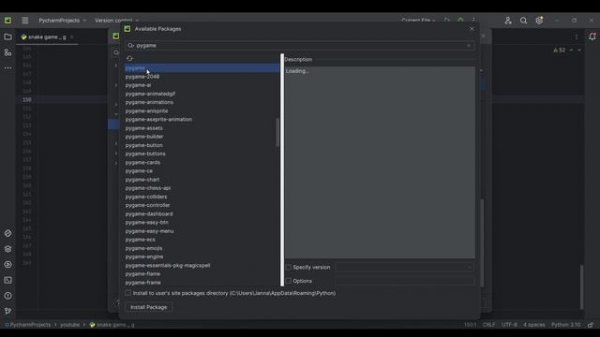 How to install and initialize pygame in pyacharm - python | Getting Started with Pygame in PyCharm