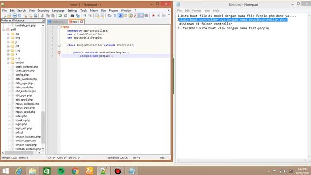 TUTORIAL MVC (Models, View, Controller) YII2 смотреть онлайн