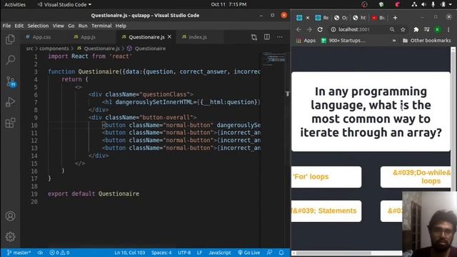 How to make a Quiz App in React for Beginners смотреть онлайн