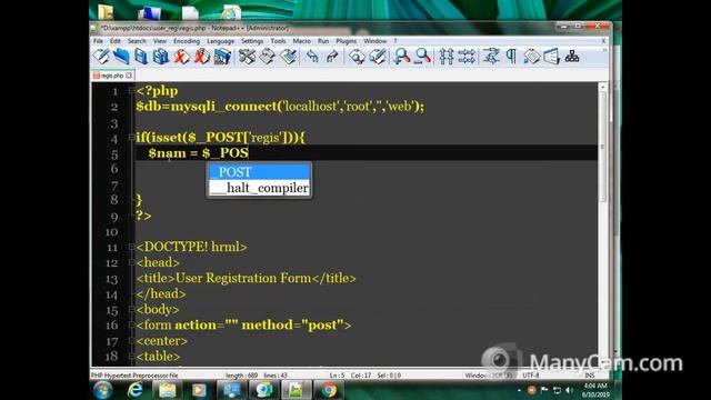 User Registration Form | PHP And MySQL смотреть онлайн