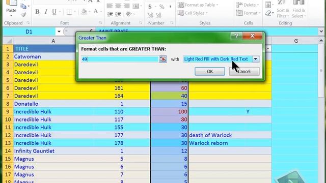 EXCEL LESSON 22 - Conditional Formatting смотреть онлайн