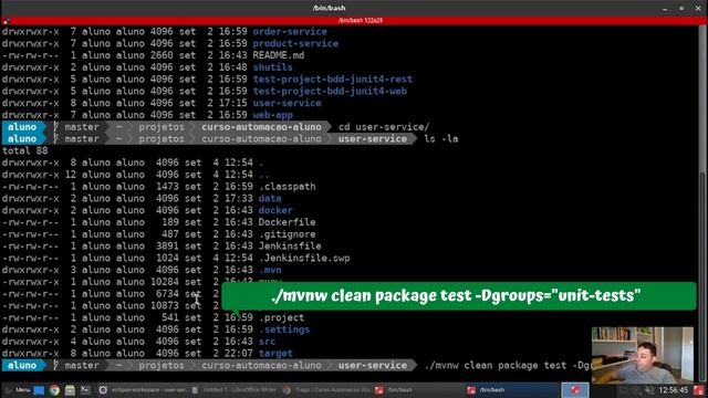 Vídeo 005.22 - Testes Unitários por Linha de Comando com Maven e um Terminal Linux смотреть онлайн