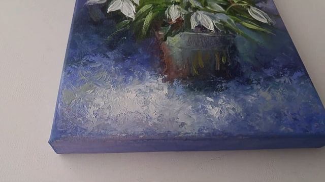 Яровой Игорь Картина маслом, цветы: Подснежники 18х24 см Yarovoy Igor Oil painting: Snowdrops смотреть онлайн