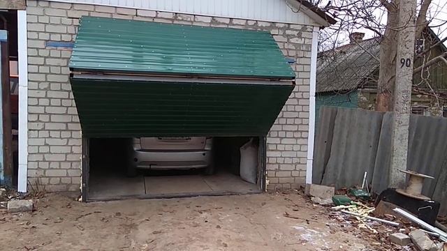 гаражные ворота подъемно-складные(козырек), своими руками:) смотреть онлайн