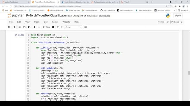 Text Classification on Custom Dataset using PyTorch and TORCHTEXT – On Kaggle Tweet Sentiment data смотреть онлайн