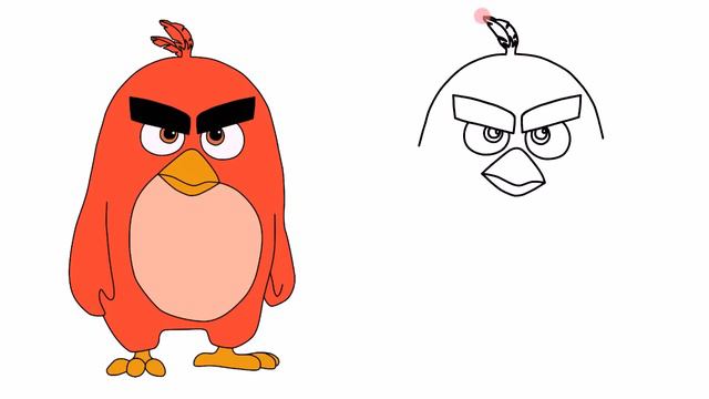 How to draw Red Bird from Angry Birds Movie what to draw for beginners and kids смотреть онлайн
