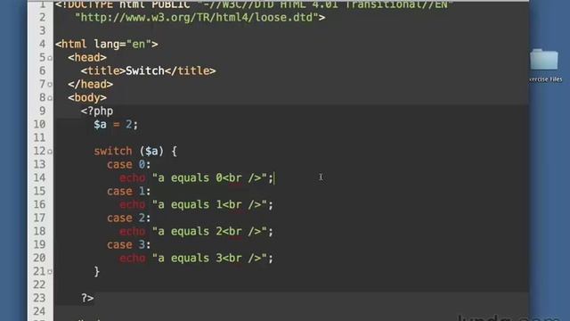 [Lynda.com] PHP & MySQL - Управляющие структуры. Логические выражения - 41 - Операторы switch смотреть онлайн