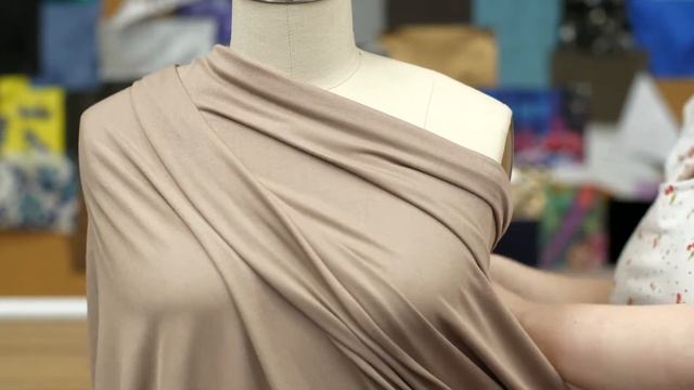 Mood Fabrics 316478 Khaki Solid Cupro Jersey