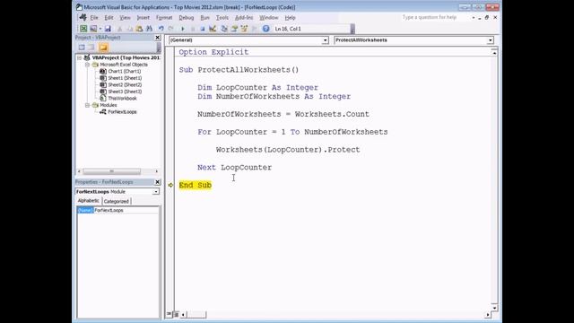 Excel VBA Introduction Part 16 - For Next Loops смотреть онлайн