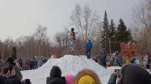 Масленица 2023. Сжигание  чучела Масленицы. Прощай зима. Новосибирск парк Кирова.