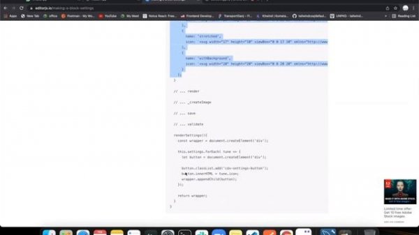 Editor.Js Inline block tool and block toolbar | Tutorial-3 | HTML Page Editor |