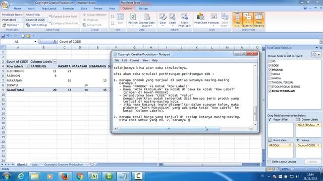 Belajar Excel : Pengolahan data excel super cepat dengan Pivot смотреть онлайн