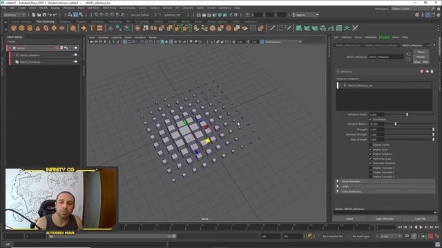 AUTODESK MAYA - COMO USAR O NODE DE INFLUENCE DO MASH EDITOR MOTION GRAPHICS смотреть онлайн