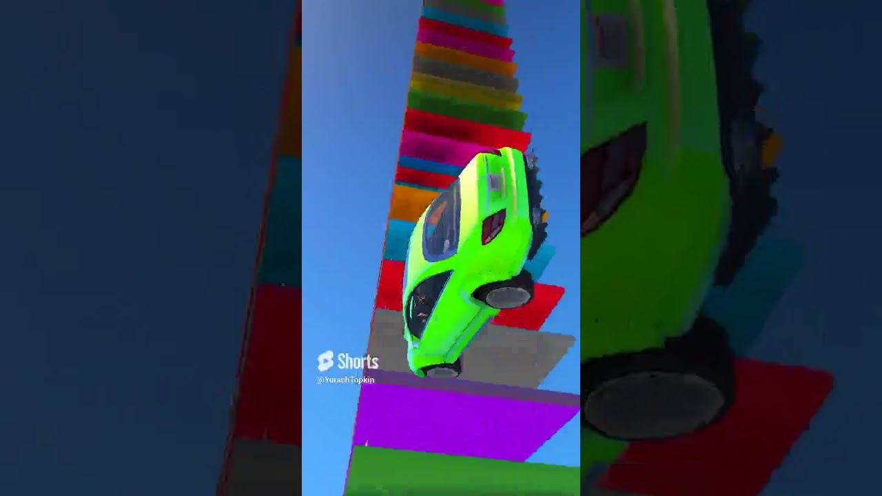 КАК ВЫСОКО В НЕБО УЛЕТИТ ЧИТ ТАЧКА С ОГРОМНОГО ТРАМПЛИНА? ПРЫЖКИ В ВЫСОТУ ГТА 5! #shorts смотреть онлайн