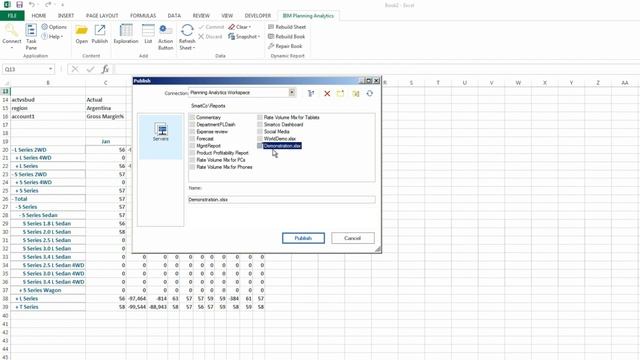 Publish workbooks in Planning Analytics for Microsoft Excel смотреть онлайн