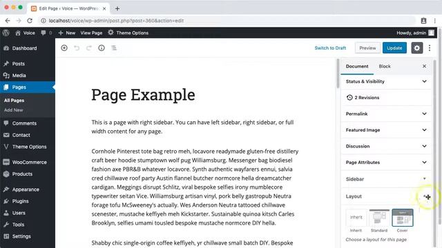 Page options override - Voice WordPress theme смотреть онлайн