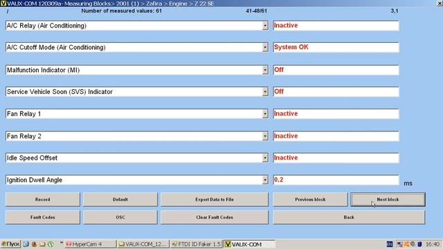 Диагностика Opel Zafira A 2001 Z22SE с помощью OP-COM v5. смотреть онлайн