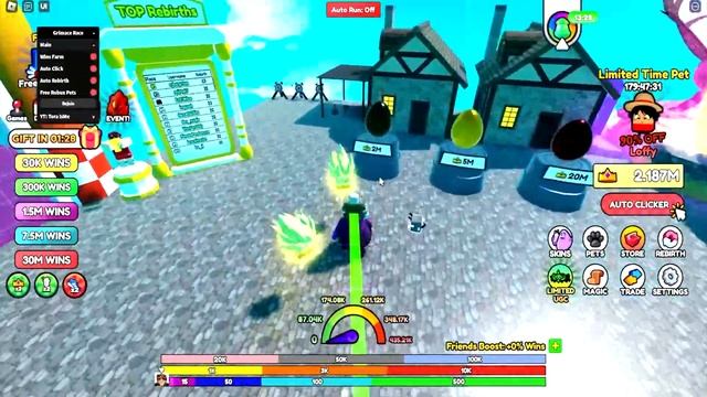 Grimace Race Script Hack GUI: Wins Farm, Free Robux Pets, Auto Rebirth, Auto Click смотреть онлайн