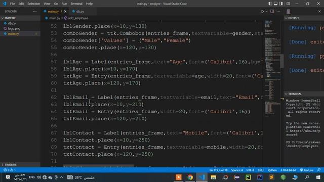 بايثون مشروع ادارة موظفين مع قواعد بيانات كامل python tkinter project Employee + sqlite3 #8 смотреть онлайн