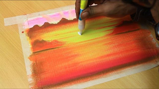 Easy Painting #116 / Sea Sunset Scenery With Dolphin / Mix Media смотреть онлайн