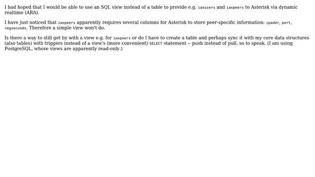 Use SQL views instead of tables with Asterisk dynamic realtime смотреть онлайн