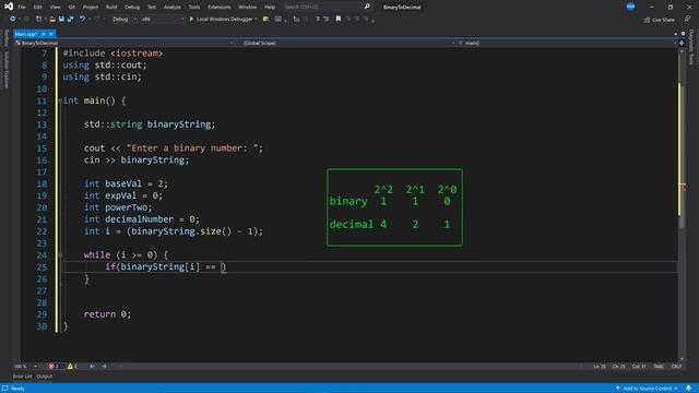 Convert Binary to Decimal using C++ смотреть онлайн
