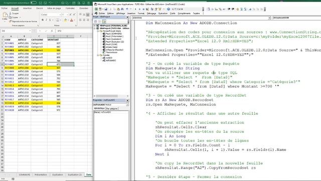 VBA - Comment utiliser les Connexion ADO (Video 2) смотреть онлайн