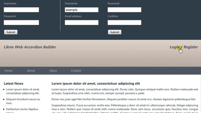 Likno Web Accordion Builder - Demo 7 смотреть онлайн
