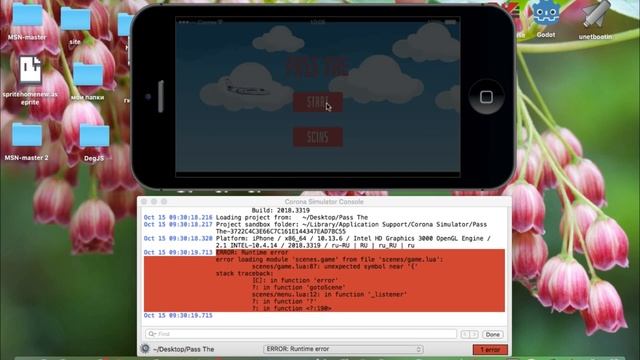 Corona sdk (урок 5) / часть 2 / делаем Game Over / осуществляем импульс для самолета смотреть онлайн