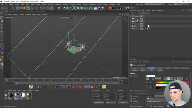 Микросхема в синема 4д | Дисплейсмент в синема 4д | Displacement redshift and octane render смотреть онлайн