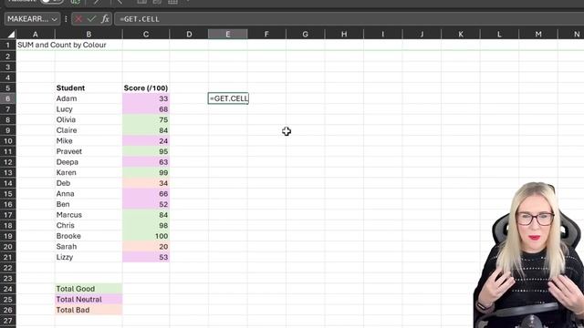 SUM and COUNT by Cell Colour in Excel -- WITHOUT VBA! смотреть онлайн