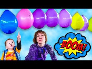 Челлендж ШАР НАД ГОЛОВОЙ! Лопаем ШАРИКИ с киндер джой