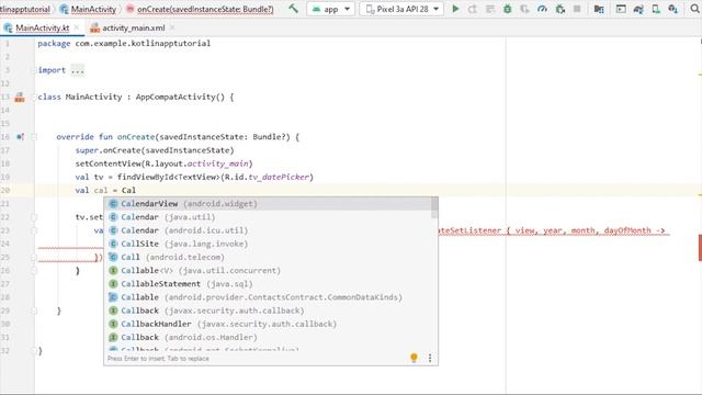 9 - Date Picker (Date Picker Dialog) in Android | Android Development Training in Kotlin смотреть онлайн