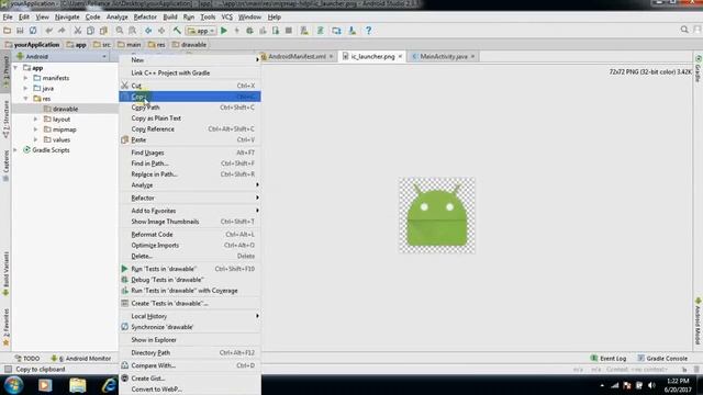 how to change launcher icon of android app from default to custom using android studio смотреть онлайн