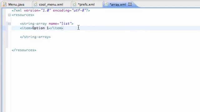 Android Developing Applications Tutorial 55 Setting up a String array resource смотреть онлайн