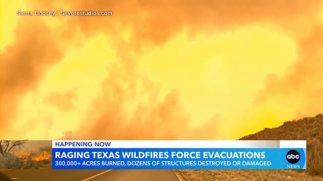 Evacuations and shelter-in-place orders issued as Texas battles wildfires смотреть онлайн