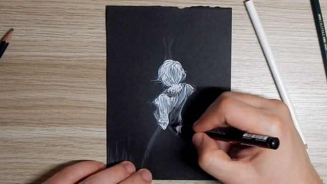 Black And White Woman Drawing | Woman Black paper Drawing смотреть онлайн