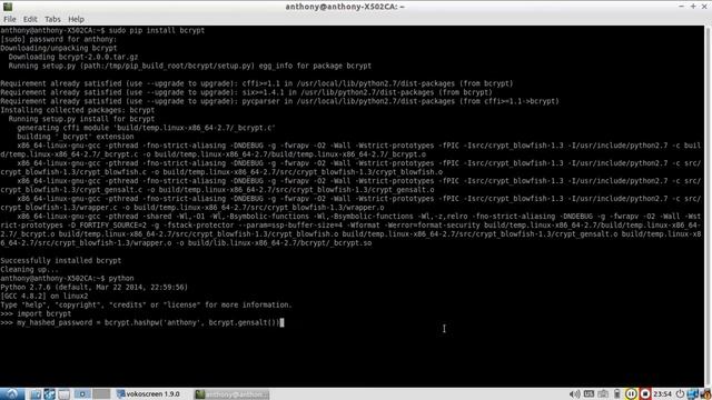 Using Bcrypt (Blowfish) In Python