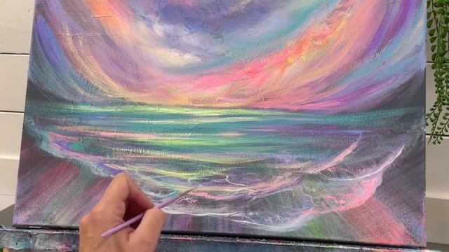 How To Paint A Dramatic SEASCAPE ? Acrylic Demonstration смотреть онлайн