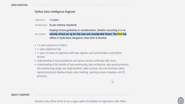 Deloitte Python Data Intelligence Engineer Hiring Challenge [Online] смотреть онлайн