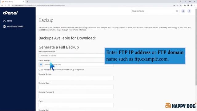 How to generate a cPanel backup and sent it to FTP Server with Happy Dog Web Hosting смотреть онлайн