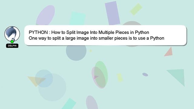 PYTHON : How to Split Image Into Multiple Pieces in Python смотреть онлайн