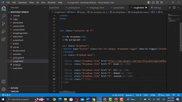 Create dropdown and divider using Bootstrap 5 смотреть онлайн
