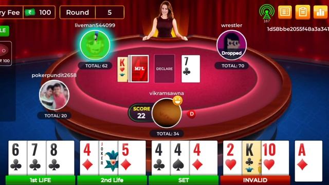 ? OMG 10 Rounds and Opponent Player's Eliminate Or Rejoin and Win || Mpl 101 Pool Rummy in hindi смотреть онлайн