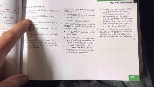 Mercedes key fob battery running down+hidden features