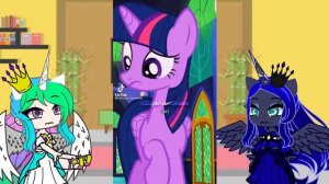 Past Luna and Celestia react to future TwilightSparkle | 🌑🌙☀️⛅️
