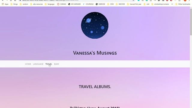 Vanessa's Musings (CS50 Web Track: Homepage) смотреть онлайн