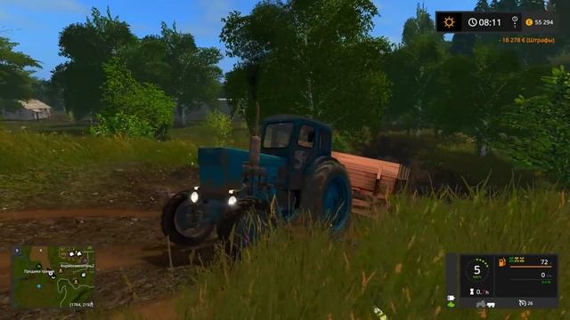 ЕДЕМ НА УБОРКУ УРОЖАЯ ПО УБИТЫМ ДОРОГАМ! FARMING SIMULATOR 17 смотреть онлайн