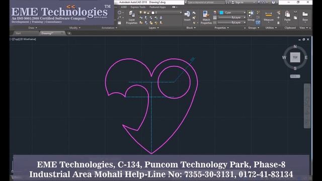 How to make Heart in AutoCad смотреть онлайн
